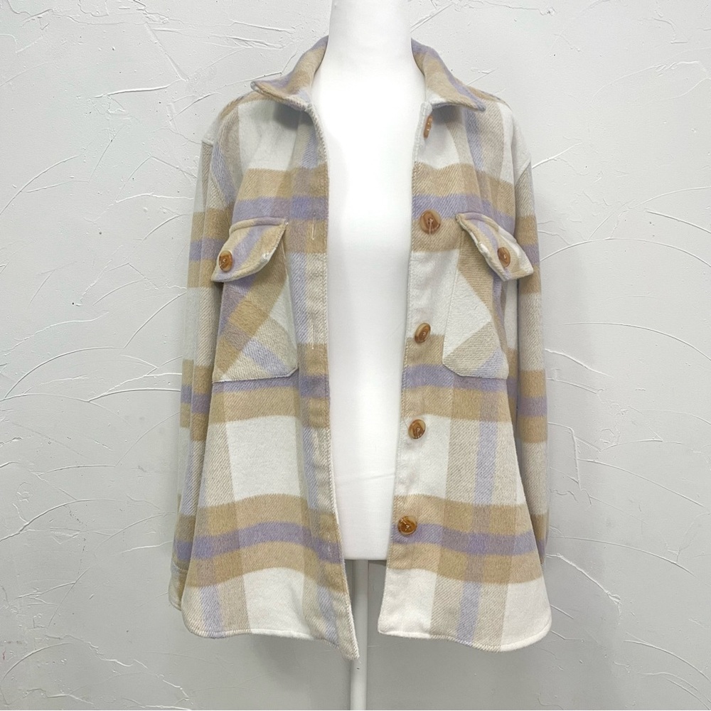 Blank NYC Mountain Top White Multi Plaid Shacket - Picture 7 of 16
